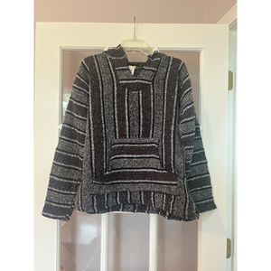 Sunspecs Black & Gray Acrylic Hoodie Poncho